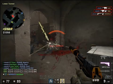 CS:GO Dust 2 - Lower B Rush ACE