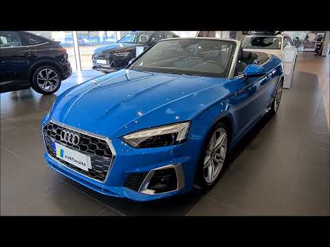BEST SPEC? NEW 2022 Audi A5 Cabriolet 40 TFSI quattro S-line 204PS in Turbo blue