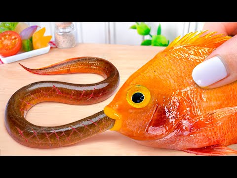 Yummy Miniature Cooking Fish with Eel Recipe Idea (Amazing) 🐠 ASMR Cooking Golden Fish in  Kitchen