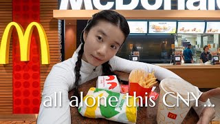 ONLY EATING FAST FOOD for 24 HOURS during CHINESE NEW YEAR 一起跟我过团圆饭, the only food that’s open VLOG