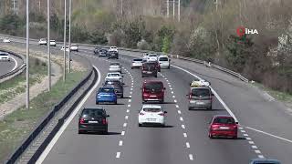 Tatilin son gününde TEM’in Bolu geçişinde trafik akıcı