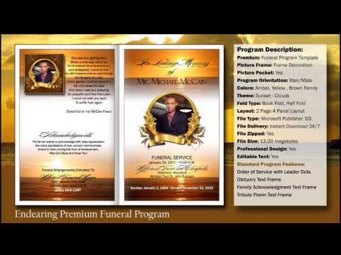 Funeral Program Endearing Template Funeralprinter Com