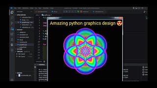 Download the video "python turtle graphics design video | cool design in python"