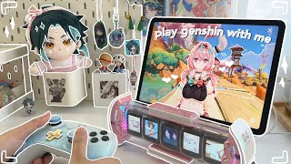 🌸 playing genshin impact on a cozy morning ft. varesa | relaxing gameplay ambience (asmr) ⋆˚✿˖°