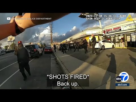 Bodycam video shows LAPD shooting involving hatchet-wielding man