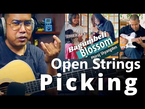 How to play Bagumbeli Blossom Open strings Picking With backing Track (bluegrass Style)