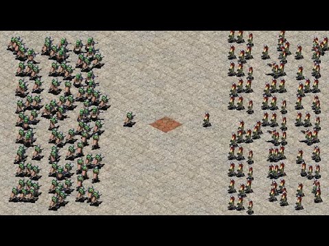 100 Conscripts vs 100 Gi - Red Alert 2