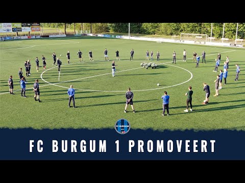 Felicitaties aan spelers en staf na promotiebericht FC Burgum 1💙