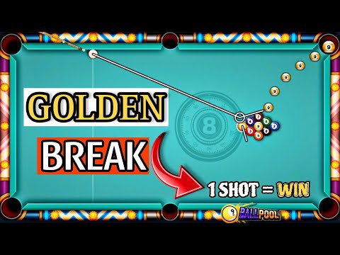 How to golden break in 9 ball pool | Top 3 break | Win 100% in just 1 Shot | 8 ball pool tutorial