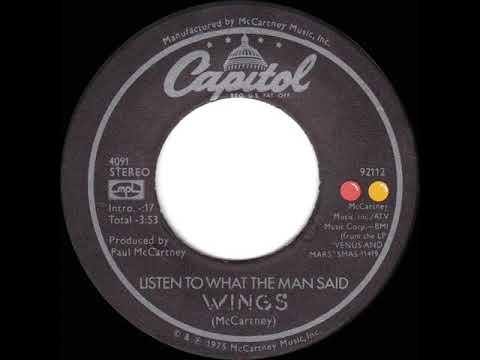 1975 HITS ARCHIVE: Listen To What The Man Said - Wings (a #1 record--stereo 45)