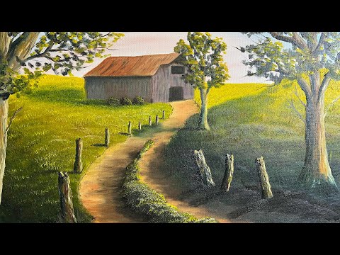 Time lapse-how to paint a country scene