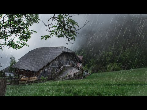 Sleep Instantly Within 15 Minutes with Heavy Rain on Ancient House in Foggy Forest - Rain for Sleep
