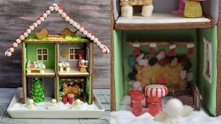 GINGERBREAD DOLL HOUSE WITH MINI CANDY FURNITURE, HANIELA'S