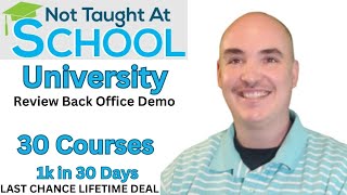 NTAS THE UNIVERSITY REVIEW BONUS - NOT TAUGHT AT SCHOOL UNIVERSITY Review Back Office