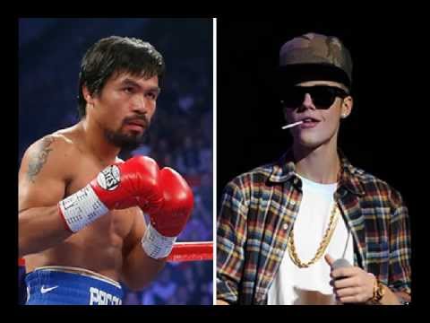 Manny Pacquiao vs Justin Bieber .