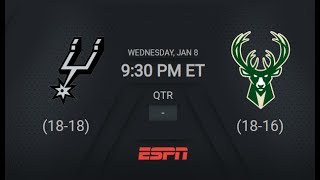 Milwaukee Bucks @ San Antonio Spurs Live Scoreboard | NBA on ESPN
