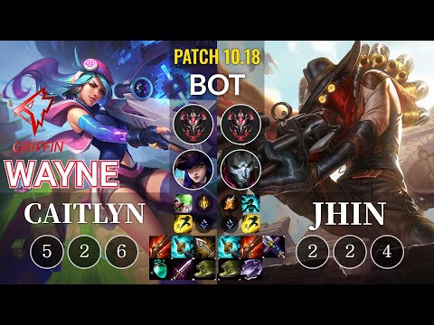 GRF Wayne Caitlyn vs Jhin Bot - KR Patch 10.18