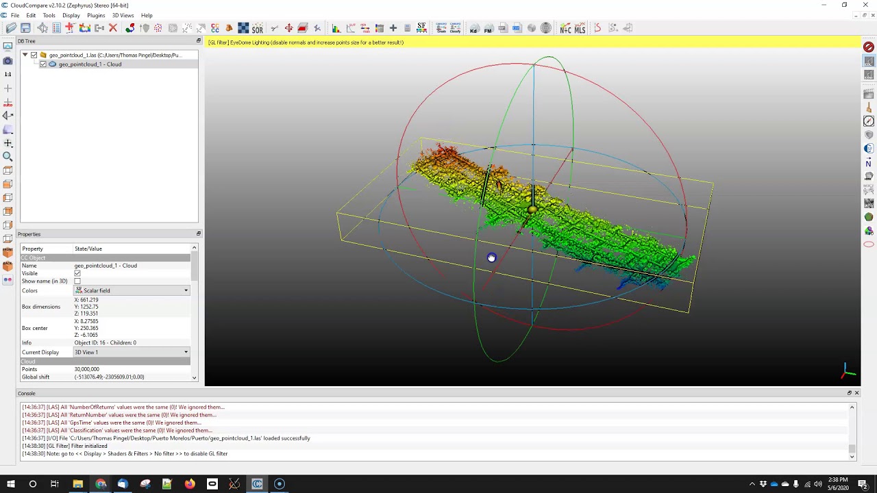 CloudCompare - Leveling a Point Cloud by Fitting a Plane