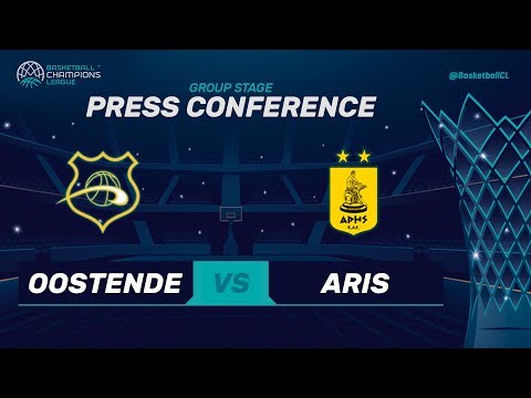 Oostende v Aris - Press Conference - Basketball Champions League 2017-18