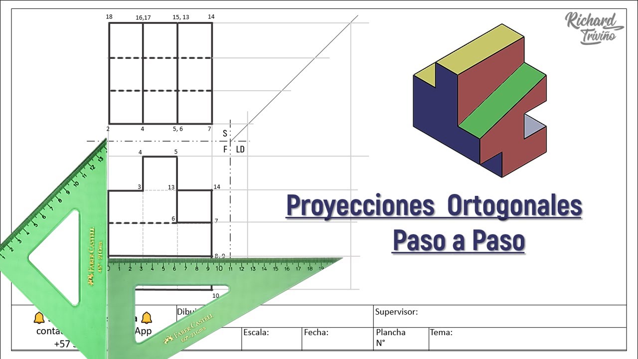 🤯 Proyecciones Ortogonales Ejemplos || Proyección Ortogonal Geometria Descriptiva