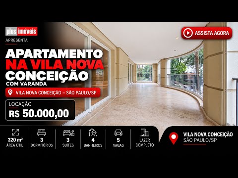 Vídeo do imóvel — Aluga apartamento 320m2, na Vila Nova Conceição, onde localização, espaço e exclusividade se encontr