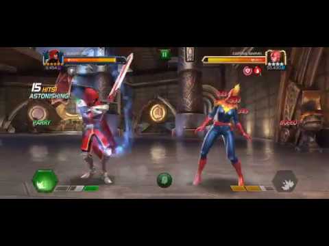 marvel contest of champions - 6 star guillotine vs ROL captain marvel