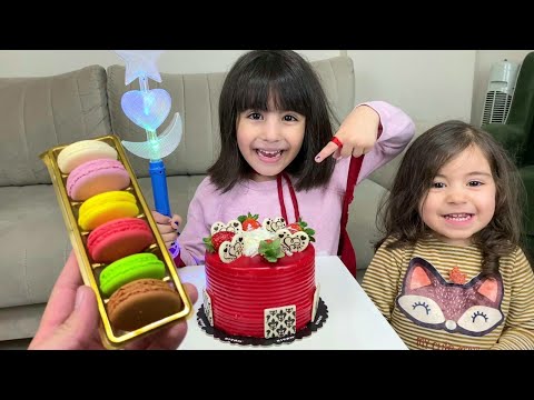 DEFNE'NİN SİHİRLİ ASASI BİZE PASTA VE MAKARON GETİRDİ. FUNNY KID VIDEOS