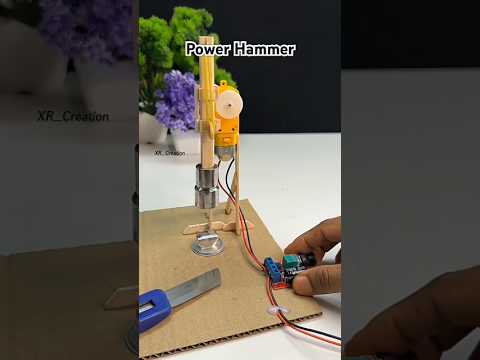 Electric Hammer Mechanism Using DC Motor ⚡ | Powerful DIY Engineering Experiment #Shorts #dcmotor