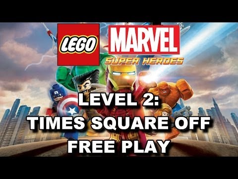 LEGO Marvel Super Heroes: Level 2 Times Square Off FREE PLAY (All Minikits & Stan Lee in Peril)