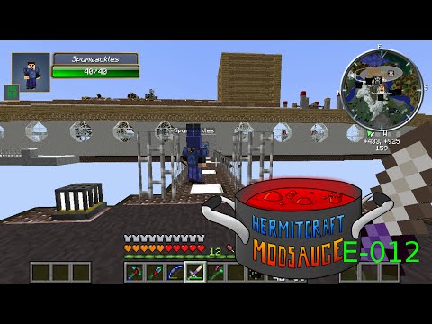 Minecraft Mod Sauce Ep.12 Ender Quarry FUn [Feat Spumwack] HermitCraft Modded Minecraft