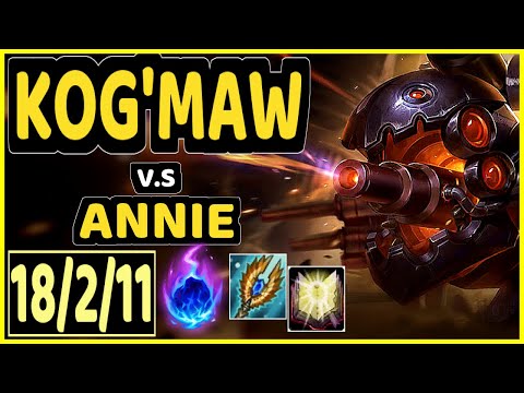 DAWIDSONEK (KOG'MAW) vs ANNIE - 18/2/11 KDA MID GAMEPLAY - EUW Ranked GRANDMASTER