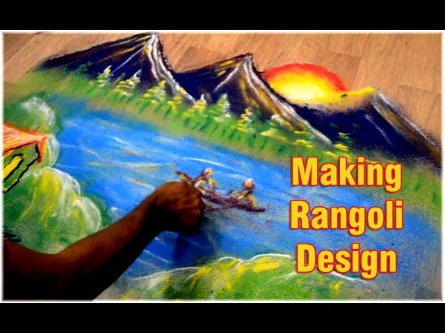 How to make creative step by step rangoli design by Nitin Kothari