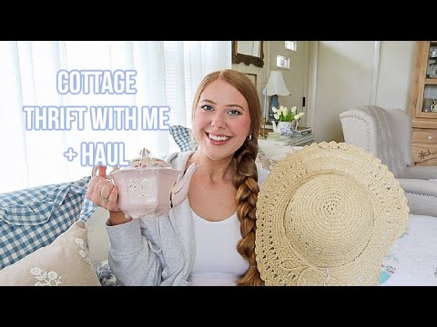 COTTAGE STYLE THRIFT WITH ME + HAUL 2024! | Thrifted cottage home decor finds!