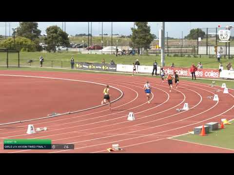 Girls U14 4x100m Timed Final 1: 2021 Commonwealth Bank State Relays Championships // LAVicTV