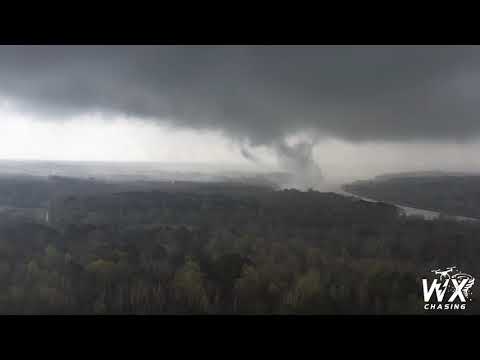 Tornado! Shot from drone near Tishomingo, Ms March 24, 2020