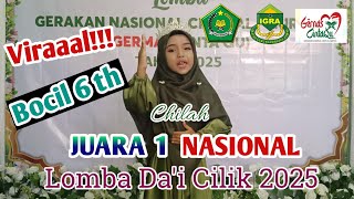 Download lagu Viral!!! Chilah 6 th, JUARA 1 DAI CILIK tingkat Nasional IGRA Gernas CintaQu 2025 mp3