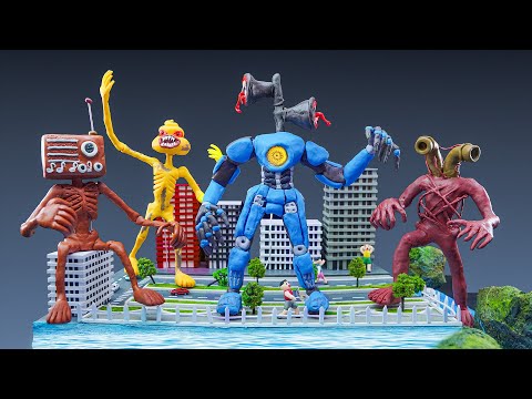 😱 ALL SIREN HEAD #2 ( Mecha Siren, Radio Head, Pipe Head, Poop Head ) | Trevor Henderson with Clay