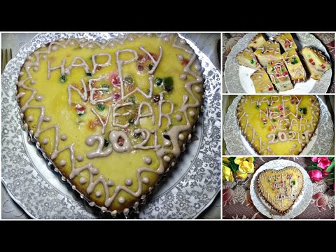 New year special home made custard cream cake without oven..