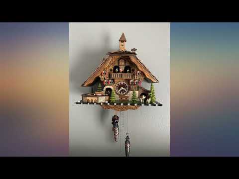 Quartz Cuckoo Clock Black Forest House with Moving Train, with Music EN 48110 QMT review