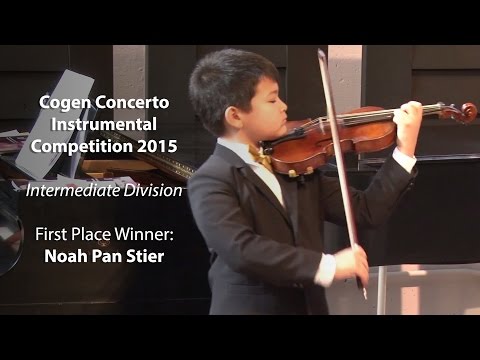 Noah Pan Stier | Cogen Concerto Instrumental Competition 2015 - Intermediate Division