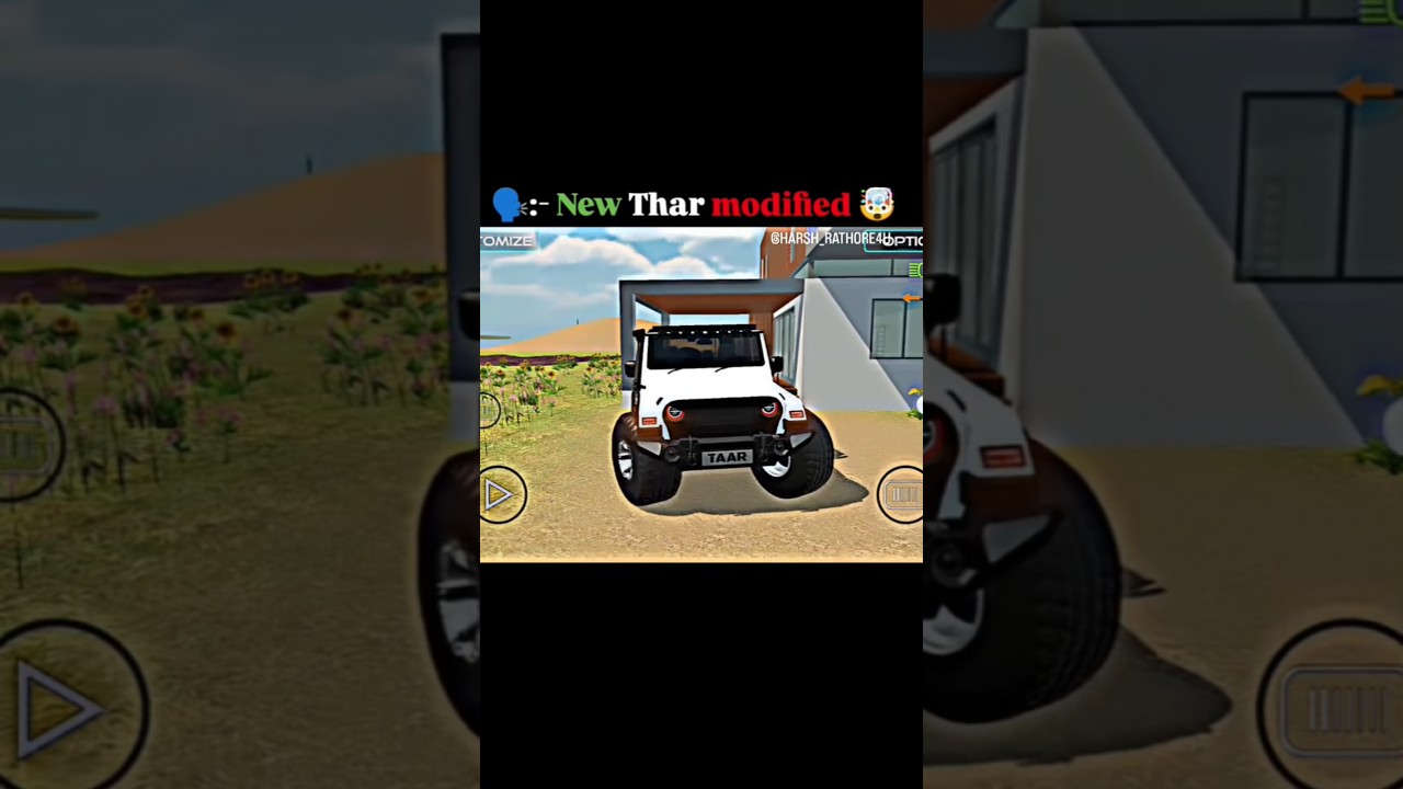 🗣️:-New Thar modified 🤯 Indian vehicle simulator 3d game #shorts #shortvideo #gaming #simulatorgame