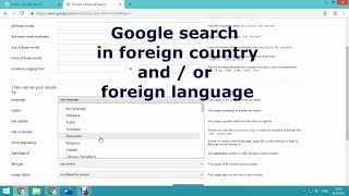 Google Search foreign country foreign language