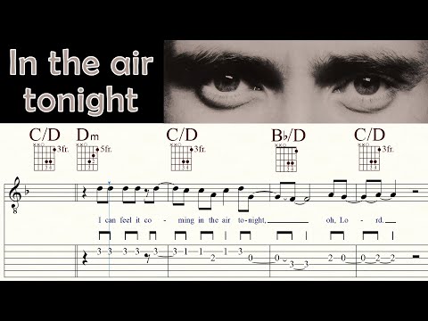 IN THE AIR TONIGHT | PHIL COLLINS | Guitar Lesson | TAB & Sheet Music | Chords, Melody & Lyrics