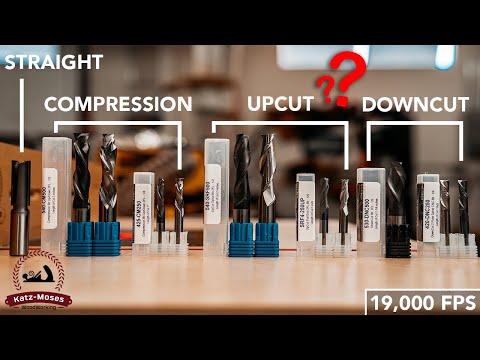 Spiral Bits - Compression VS Upcut VS Downcut VS Straight - Never Before Seen 19,000 FPS HD Video