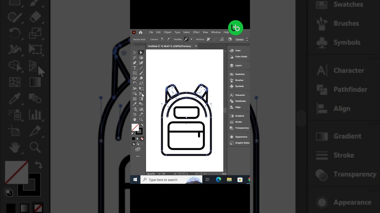 School bag logo | Logo design process | adobe illustrator tutorial #tutorial #graphicdesign #shorts