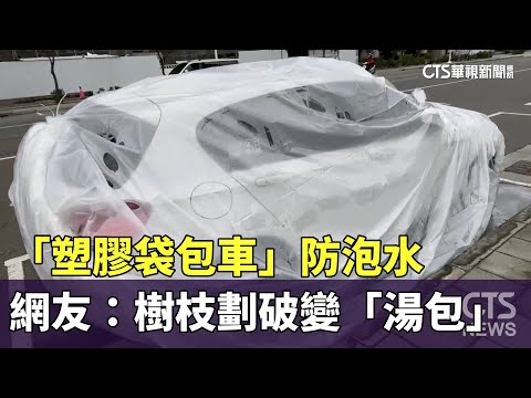 「塑膠袋包車」防泡水　網友：樹枝劃破變「湯包」