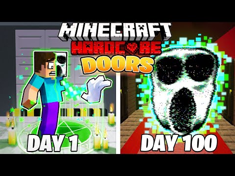 I Survived 100 DAYS as the DOORS in HARDCORE Minecraft!
