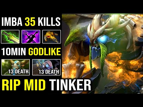 EPIC 10MIN GODLIKE Solo Mid Tiny 1 Shot Delete Tinker Like a Creep 100% No Mercy + Amazing Toss DotA