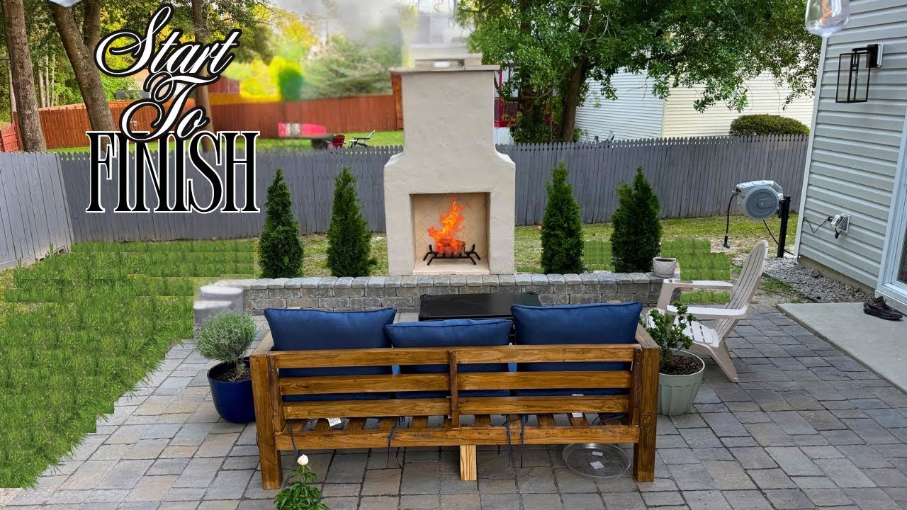 How I Built An Outdoor Fire Place and Paver Patio DIY Full Build