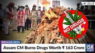 Assam CM Burns Drugs Worth Rs 163 Crore
